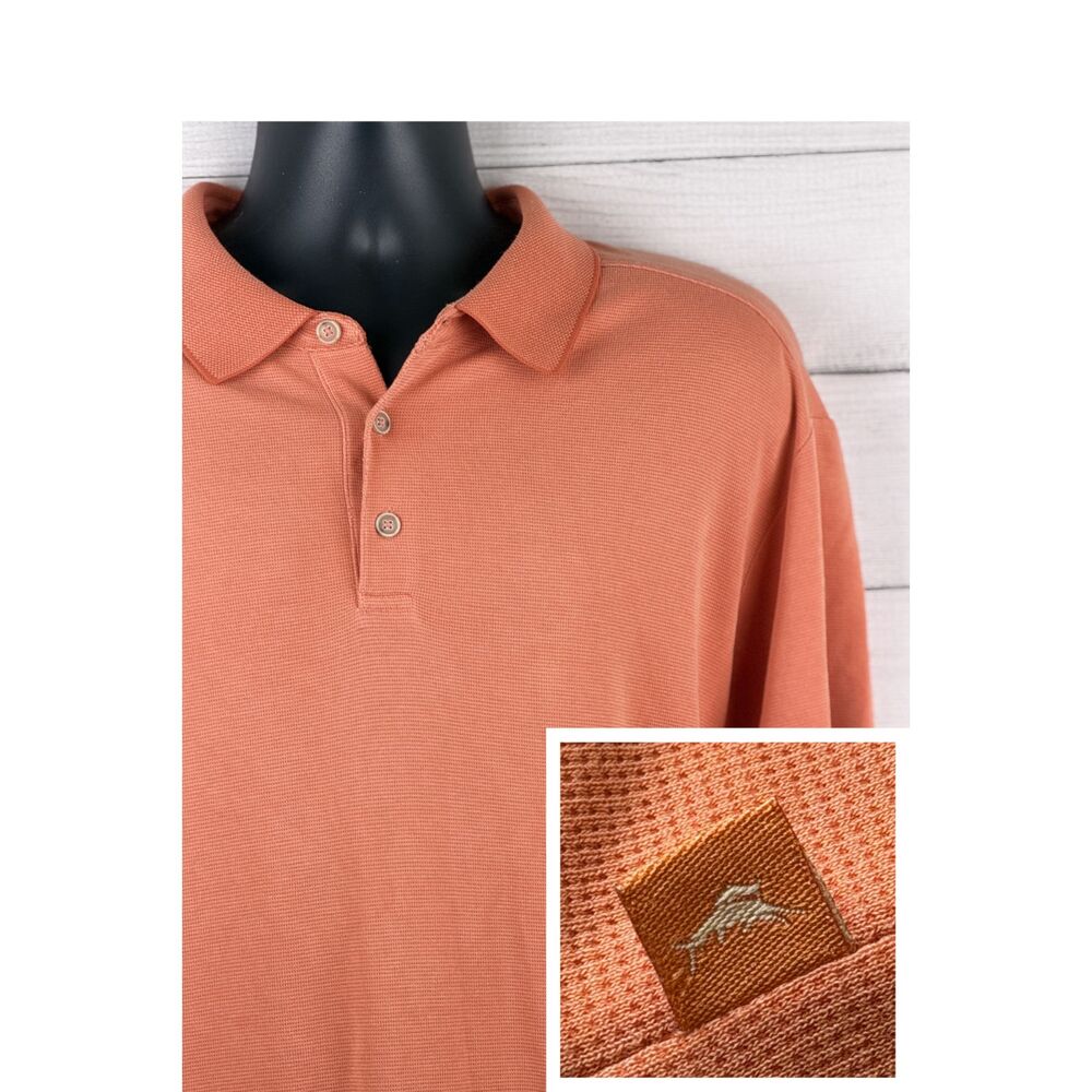 Tommy Bahama Men's Short Sleeve Polo in Salmon